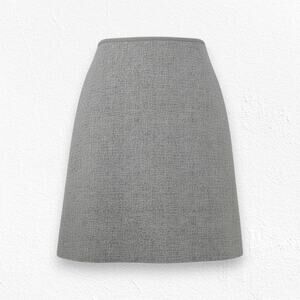 Y2K Eddie Bauer Wool Silk Blend Tweed Skirt Size 14 Gray A-Line Officecore